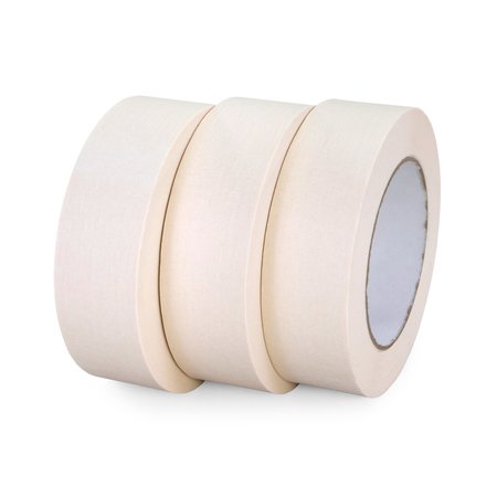 IDL PACKAGING 1 1/2inx 60 yd General Purpose Masking Tape, Natural Rubber Strong Adhesive, Easy to Tear, 6PK 6x-44575